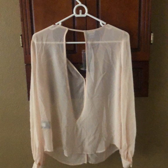 Make me an offer Bebe shear see through very classy blouse sexy open back - Picture 3 of 6